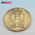 Customize cheap lovely wedding names of gold antiqu brass blank coins